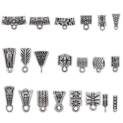 100Gram About 90Pcs Mix Tibetan Silver Color Connectors Bails Beads for Jewelry Making fit European