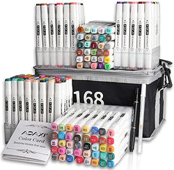 Double-Headed Art Marker, 168 Colors Full Set of Alcohol-based Marker Painting Pens for Students, Art Hobbyist, and Artists, Coloring Designing Pen of Artwork, Animation, Clothing, and Industrial etc.