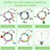 wisyteki Charm Bracelet Making Kit, Teen Girls Gifts-DIY Jewelry Making Kit, Mother's Day, Father's Day, Unicorn/Mermaid Fairy Tales Crafts Kits Gifts for Girls Ages 5-12