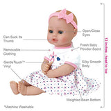 Adora Playtime "Petal Pink" 13 inch Baby Doll with floral dress, bow headband and Bottle