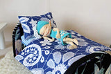 Miniature 1:12 scale Bed dollhouse furniture blanket and pillow up to 1:8 BJD doll