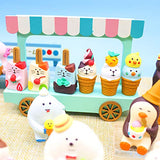 Miniature Ice Cream Van, Miniature Ice Cream Van Little Decorative Wooden Ice Cream Cart Model Toy Miniature Scene Prop for Gifts - S