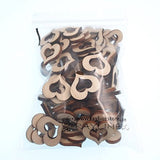 RayLineDo Pack of 100pcs 20MM Buttons Hollow Heart Shaped Wood Embellishments for Crafting and