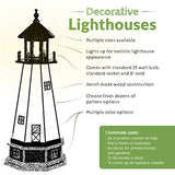 Cape Hatteras, NC Decorative Light Up Wooden Lighthouse, Outdoor Yard Garden Statue - Amish Made in America (6' with Base, Replica)