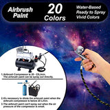 Airbrush Paint, 20 Colors Acrylic Air brush Paint Kit, Water-based, Ready to Spray, Opaque & Neon Colors, Pearl Colors, Premium Air Brush Paint Set for Beginners, Artists, DIY Projects, 30ml/Bottle