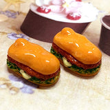 BARMI 5Pcs Mini Resin Simulation Hamburger Fake Food Accessory Doll House Play Toys,Perfect DIY Dollhouse Toy Gift Set B