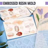 JILLSKY Resin Decoration Accessories Molds Kits - Contains 4pcs Resin Molds, Resin Ink, Resin Glitter, Gold Foil, Dry Flowers and Crystal Stones for Epoxy Resin Jewelry Making