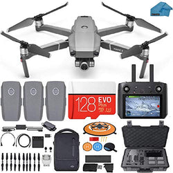 DJI Mavic 2 Zoom Drone Quadcopter Fly More Combo with Smart Controller (Built in Monitor), 3 Batteries, Case, 128GB SD Card with 24-48mm Optical Zoom Camera Bundle Kit with Must Have Accessories