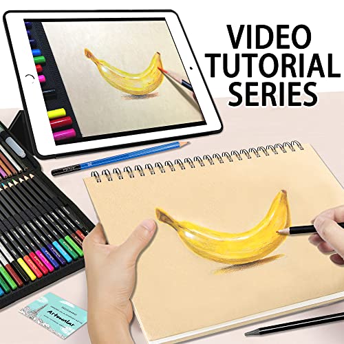 Artownlar 72 Pack Drawing Sketching Set with 8x11 Sketchbook | Pro Art  Supplies Kit for Artist Adults Teens Beginner | Graphite Charcoal,  Watercolor