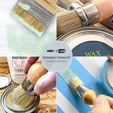 Vintage Tonality Chalk Wax Paint Brush Set Bundle | Furniture Painting or Waxing | 6 Brushes + 11 Tools & Extras | Large or Small DIY Home Decor Repurposing Projects | Thick Natural Bristle Hairs