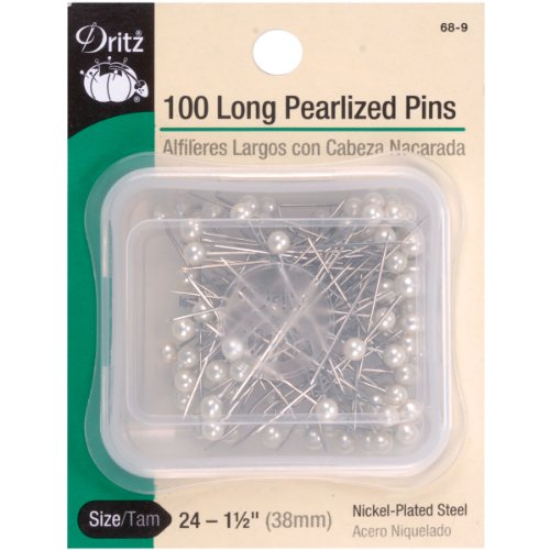 Dritz Sharp Pins Long Pearlized 1.5" White 100 pc