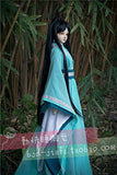 (22-24CM) BJD Doll Hair Wig 8-9" 1/3 SD DZ DOD LUTS / Nonsexual Black Long Hair with Ponytail / Chinese Retro Style