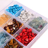 PLTbeads Natural Chips Stone Irregular 7-8mm Gemstone Beads 15 Multicolor With Box Set Value Pack