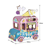 Rolife Dream Hand Crank Music Box with Inner Machine-3D Wooden Puzzle DIY Assemble Toys-Creative Gift for Christmas/Birthday/Valentine's Day for Kids Children Girl Friends (Ice Cream Car)