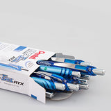 Pentel EnerGel Deluxe RTX Retractable Liquid Gel Pen, Medium Line, Needle Tip, Blue Ink, Box of