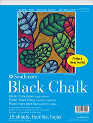 Strathmore 27-150 100 Series Youth Black Chalk Pad, 9"x12" Tape Bound, 15 Sheets