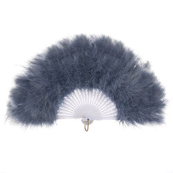 BABEYOND Roaring 20s Vintage Style Folding Handheld Flapper Marabou Feather Hand Fan for Costume