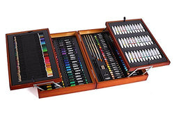 Mont Marte 174-Piece Deluxe Art Set, Art Supplies for Painting and Drawing, Art Kit in Wood Box Includes Acrylic, Oil, Watercolor Paints, Oil Pastels, Color Pencils