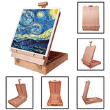 VOCHIC Tabletop Easel for Painting Wooden Sketchbox Adjustable Easel Stand Tabletop Art Easel Desktop Painting Easel for Kids Adults