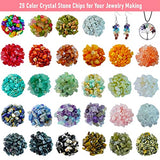 Crystal Ring Making Kit with 28 Colors Crystal Bead, 1862Pcs Crystal Bracelet Necklace Earring Jewelry Making Kit with Crystal Chips Gemstones, Jewelry Wire, Pliers and Other Jewelry Making Supply