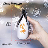 Hand Blown Glass Penguin Sculpture Art Crystal Animal Figurine Collectable Desk Decoration Ornaments