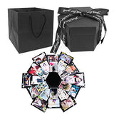 Creative Black Explosion Box,DIY Photo Album Surprise Box,Love Memory Scrapbooking Gift Box for Birthday Christmas Anniversary Wedding Valentine Gifts