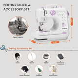Kylinton Sewing Machine, Portable Sewing Machine for Beginners with Extension Table, Electric Small Sewing Machine with Foot Pedal, 12 Stitches, Dual Speeds, Accessory Kit for Cloth Girls Adults