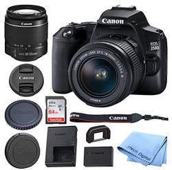 Canon EOS 250D / Rebel SL3 DSLR Camera w/ 18-55mm F/3.5-5.6 III Lens with 64 GB Memory Card