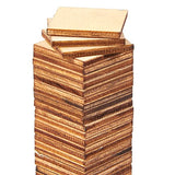 Unfinished Wood Pieces - 100-Pack Wooden Squares Cutout Tiles, Natural Rustic Craft Wood for Home