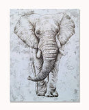 Yihui Arts Elephant Wall Art Hand Painted Vertical Canvas Oil Paintings Giant Gray and White Animal Pictures Artwork for Bathroom Living Room Hallway Decoration