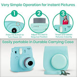 Fujifilm Instax Mini 9 Instant Camera + Fujifilm Instax Mini Film (40 Sheets) Bundle with Deals Number One Accessories Including Carrying Case, Color Filters, Kids Photo Album + More (Ice Blue)