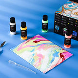 Nicpro 26 Colors Acrylic Pour Paint Kit, Premixed High Flow Pouring Supplies Set Including Canvas, Wood Natural Slices, Pouring Oil, Tools Gloves, Strainer, Cups for Beginner DIY Painting