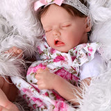 CARANOVO Reborn Baby Dolls Girls - 18 inch Realistic Baby Doll, Lifelike Soft Body Newborn Baby Doll, Real Sleeping Baby with Feeding Kit, Gift Box for 3 + Year Old Kids