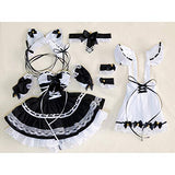 HMANE BJD Dolls Clothes 1/3, Bubble Dress Maid Outfit Clothes Set with Headwear for 1/3 BJD Dolls - (Black + White) No Doll