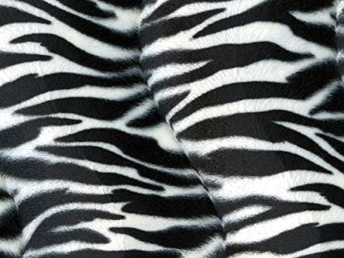 Velboa Fabric Faux Fake Animal Fur Baby Zebra Black and Snow White/ 60" Wide / Sold By The Yard