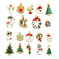 BronaGrand Mixed Christmas Charm Enamel Pendant for Necklace Bracele DIY Jewelry Making