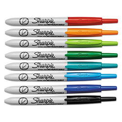 Product of Sharpie - Retractable Ultra Fine Tip Permanent Marker, Assorted Colors - 8/Set -