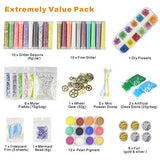 LET'S RESIN Resin Jewelry Making Supplies Kit,50 Pack Art Craft Supplies for Resin, Slime, Nail Art, DIY Craft, Including Glitter,Mylar Flakes,Dry Flowers, Beads,Wheel Gears,Foil,Glass Stone etc