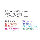 Paper Mate 62145  Flair Porous-Point Felt Tip Pen, Ultra-Fine, Core Colors, 8-Count