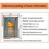 3ABOY Diamond Painting Sunrise Landscape Kit for Adults Full Drill Paint with Diamond Art Sunset Beach Painting by Number Kits Gem Art Wall Home Decor(11.8 x15.7inch)