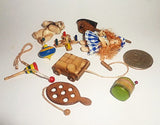 Wicker Basket with Victorian toys. Dollhouse miniature 1:12