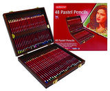 Derwent Pastel Pencils, 4mm Core, Wooden Box, 48 Count (0700644)