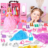 UCanaan 11.5 Inch Girl Doll and Closet Set with Clothes and Accessories Items Including Fashion Dolls, Dressand Many Other Accessories (Refer Picture Shows)，Best Gitfs for Girls Christmas Birthday