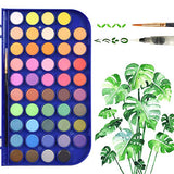 Watercolor Paint Set, Non-Toxic 48 Water Color Cake for Children and Beginners, A Refillable Water Brush and A Brush Included, Portable Watercolor Pan to Cultivate Children's Creativity and Aesthetics