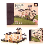 Yalanqisi DIY Dollhouse Kits Homely Miniature Art with Furniture, Horses, Pets, Dolls, and a Series of Units.（180pcs）