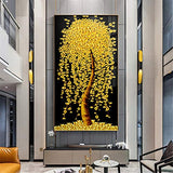 RAILONCH 5D Diamond Painting by Number Kit for Adult, Full Drill DIY Diamond Embroidery Kit Arts Craft for Home Wall Decor(Golden Tree) (60x110cm)