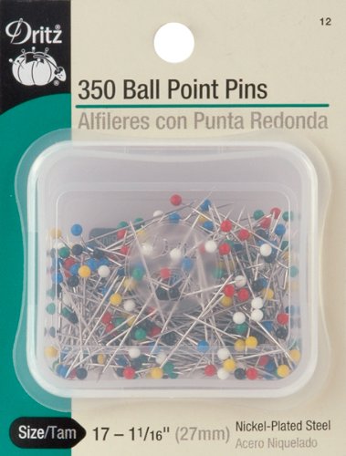 Dritz 12 350-Piece Ball Point Pins, 1-1/16-Inch