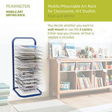 Pearington New 25-Shelf Mobile/Wall Mountable Art Drying Rack for Art Studios & Classrooms, 14.5" D x 17.5" W x 38" H, White