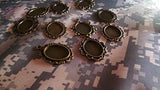 SMALL-CHIPINC - 10pcs 25/18/18x25mm Antiqued Bronze necklace pendant setting cabochon cameo base