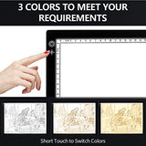 Portable LED Light Box Tracer, 3 Colors SAMTIAN A4 Light Board USB Powered Ultra-Thin Light Pad Dimmable Brightness LED Artcraft Tracing Light Table for Artists, Diamond Drawing, Animation, Sketching